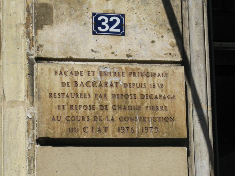 plaque baccarat